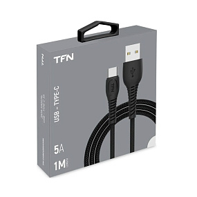 Дата кабель Type-C - USB TFN Forza CUSBCUSB5A1MBK 5A 1м черный