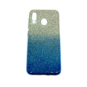 Силиконовый чехол для Samsung A205 Galaxy A20 Gradient SC097 голубой/серебро