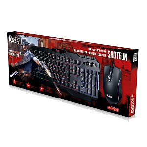 Игровой набор SmartBuy RUSH Shotgun 307728 клавиатура+мышь+коврик черная