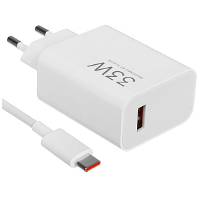СЗУ-USB Xiaomi Charging Combo 33Вт 3A с кабелем Type-C белый