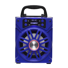 Колонка QS-301 (Bluetooth/MicroSD/USB/FM/AUX) синий
