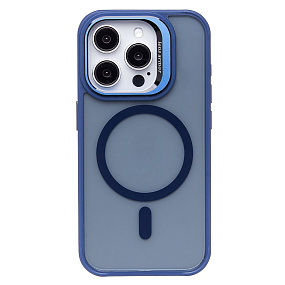 Кейс iPhone 15 Pro Max силикон SafeMag SM026 темно-синий
