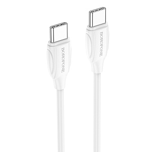 Дата кабель Type-C - Type-C Borofone BX19 60W 3A 1м белый