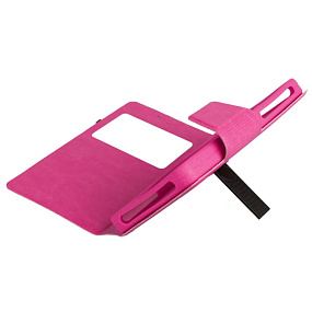Чехол-книжка универсальная Window 4,0"-4,5" боковой флип розовый (УЦЕНКА) Не держит магнит