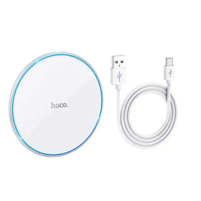 Беспроводное зарядное устройство Hoco CW6 Pro+Type-C 15W белый