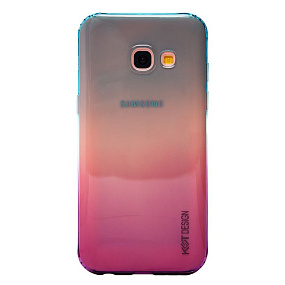 Силиконовый чехол для Samsung A320 Galaxy A3 (2017) KST голубой/фиолетовый