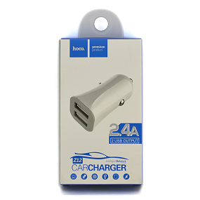 АЗУ-USB HOCO Z12 2 выхода 2.4A белый