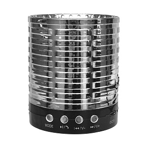 Колонка AK889 (Bluetooth/MicroSD/USB/FM/AUX) серебро