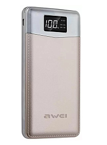 Портативное зарядное устройство Awei P30K 10000mAh LCD золото