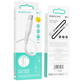 Дата кабель Type-C - USB Borofone BX47 3A 1м белый