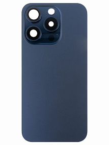 Задняя крышка iPhone 15 Pro в сборе со стеклом камеры Синий - orig fabric с креплением