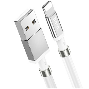 Дата кабель lightning - USB Hoco U91 с магнитами 1м  белый