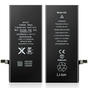 АКБ для телефона IPhone 6 повышенной емкости 2200mAh в упаковке