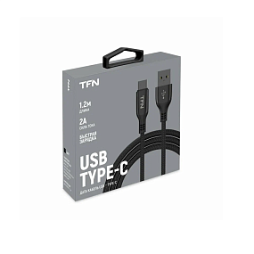 Дата кабель Type-C - USB TFN C-BLZ-AS1 M-BK 2A 1.2м черный