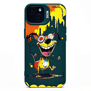 Кейс iPhone 15 силикон SC335 (собака) темно-зеленый