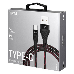Дата кабель Type-C - USB TFN Forza CFZUSBCUSB1MBK 3A 1м черный