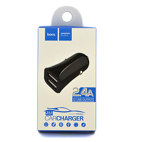 АЗУ-USB HOCO Z12 2 выхода 2.4A черный
