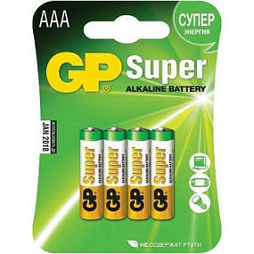 Батарейка ААА GP LR3 4BL Super 4/40/320 1шт