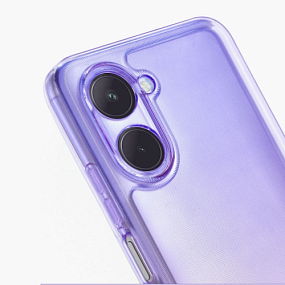 Силиконовый чехол Realme C33 с визитницей прозрачный фиолетовый