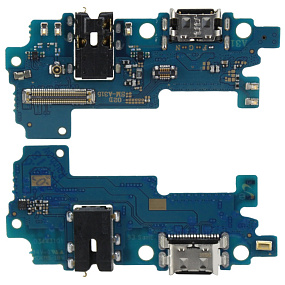 Шлейф Samsung A315F (A31) плата системный разъем/разъем гарнитуры/микрофон - Премиум