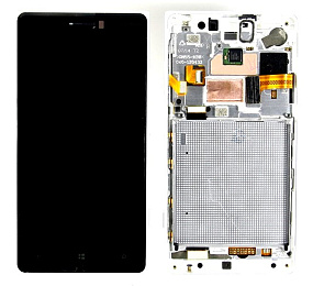 Дисплей для телефона Nokia 830 (RM-984) модуль Серебро - Оригинал