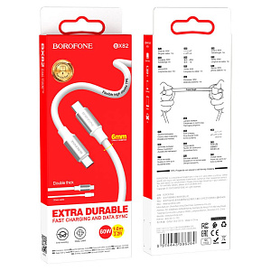 Дата кабель Type-C - Type-C Borofone BX82 60W 3A 1м белый