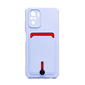 Силиконовый чехол Xiaomi Redmi Note 10/10S с визитницей светло-фиолетовый