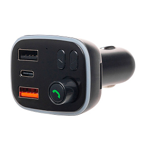 FM-модулятор P2 QC 3.0 (Bluetooth/2USB/Type-C) черный