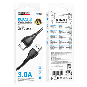 Дата кабель Type-C - USB Borofone BX121 3A 1м черный