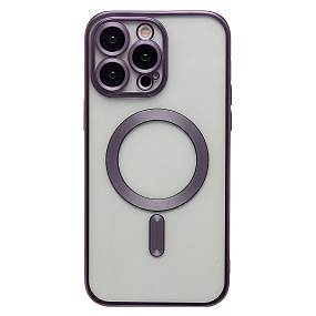 Кейс iPhone 14 Pro Max силикон SafeMag SM027 темно-фиолетовый