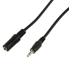 Кабель 3.5mm Jack (мама) - 3.5mm Jack (папа) 3м черный