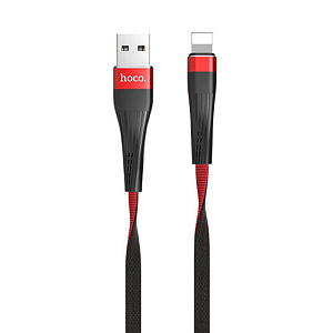Дата кабель lightning - USB Hoco U39 1,2м 2,4А черно-красный