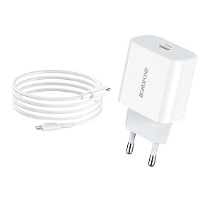 СЗУ-Type-C Borofone BA38A Plus PD20W+ USB-C/Lightning белый