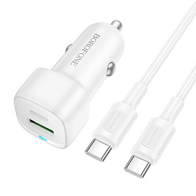 АЗУ+ Type-C Borofone BZ34B 2 выхода QC3.0+PD20W 3A белый