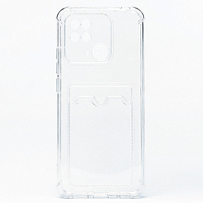 Силиконовый чехол Xiaomi Redmi 10C с визитницей прозрачный