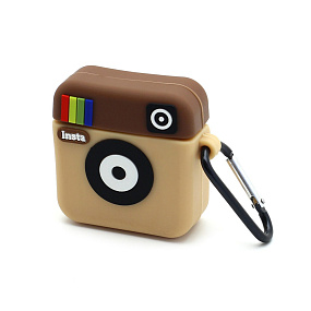 Кейс для Apple AirPods/AirPods 2 силикон instagram бежево-коричневый