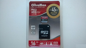 MicroSD 16Gb OltraMax Class 10 45Mb/s +SD adapter