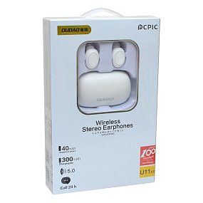 Bluetooth наушники беспроводные DUDAO U11XS белые (УЦЕНКА) Периодически заикается одно ухо