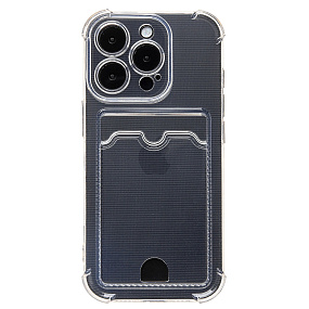 Кейс iPhone 16 Pro силикон с визитницей прозрачный