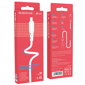 Дата кабель lightning - USB Borofone BX48 2.4A 1м белый