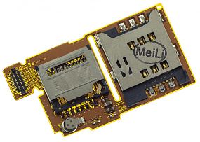 Коннектор SIM+MMC SonyEricsson W350 на шлейфе