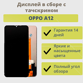 Дисплей для телефона OPPO A12 в сборе с тачскрином Черный