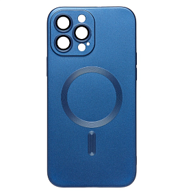 Кейс iPhone 15 Pro Max силикон SafeMag SM020 темно-синий