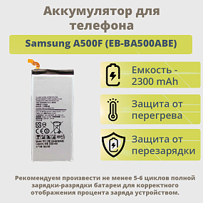 АКБ для телефона Samsung A500F (EB-BA500ABE) 